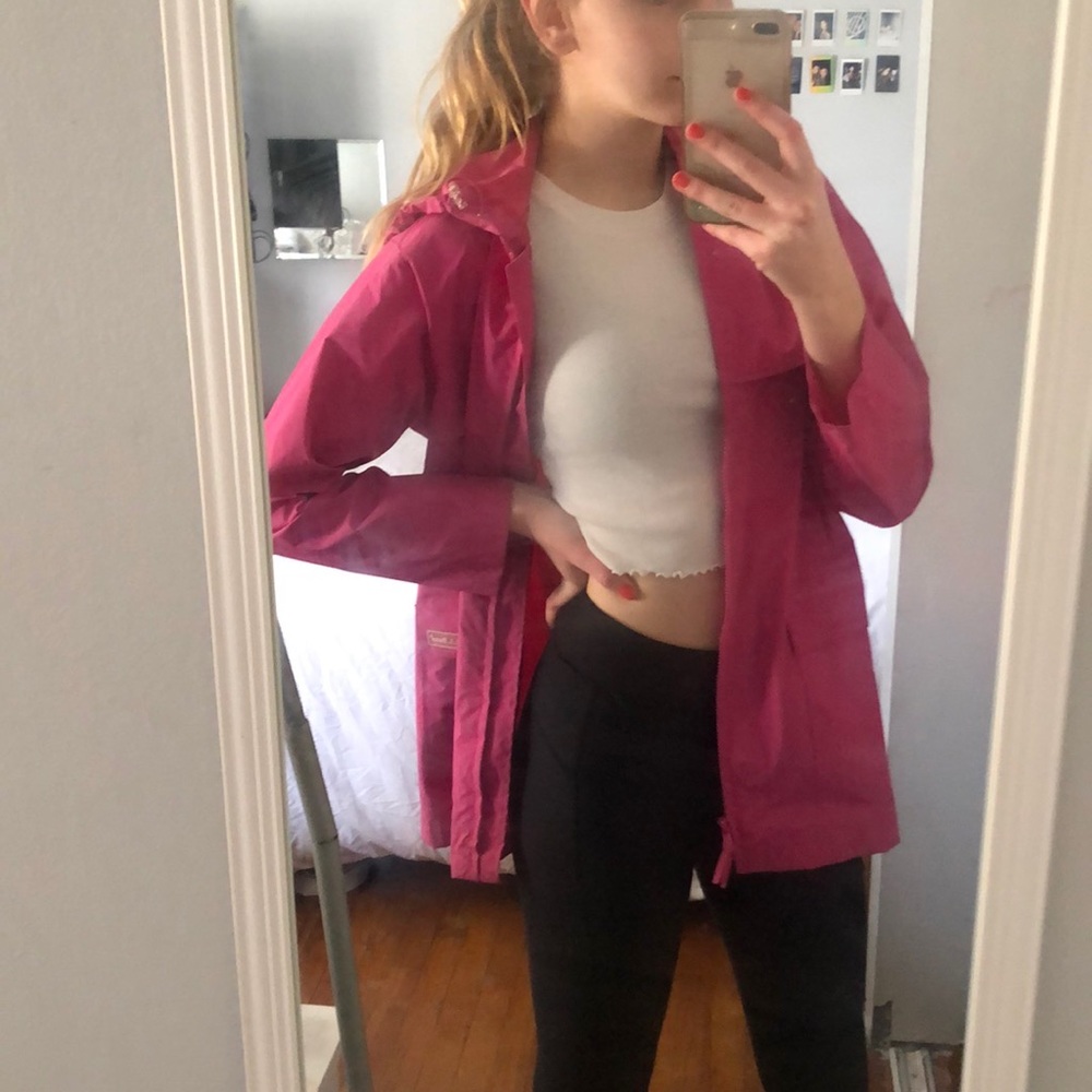 L.L. Bean H2Off Pink Rain Coat